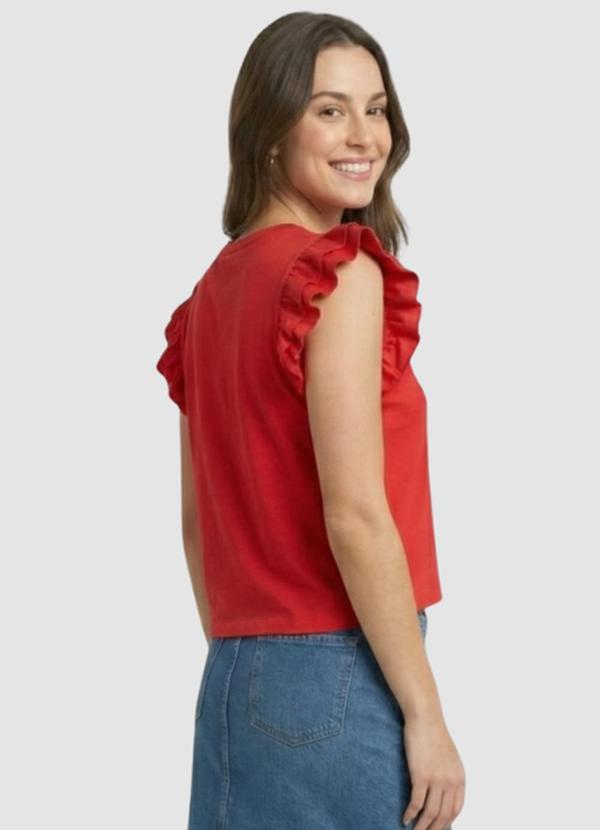 Yends Fashion - Blusa Feminina Cottonmanga Babado Vermelho 2