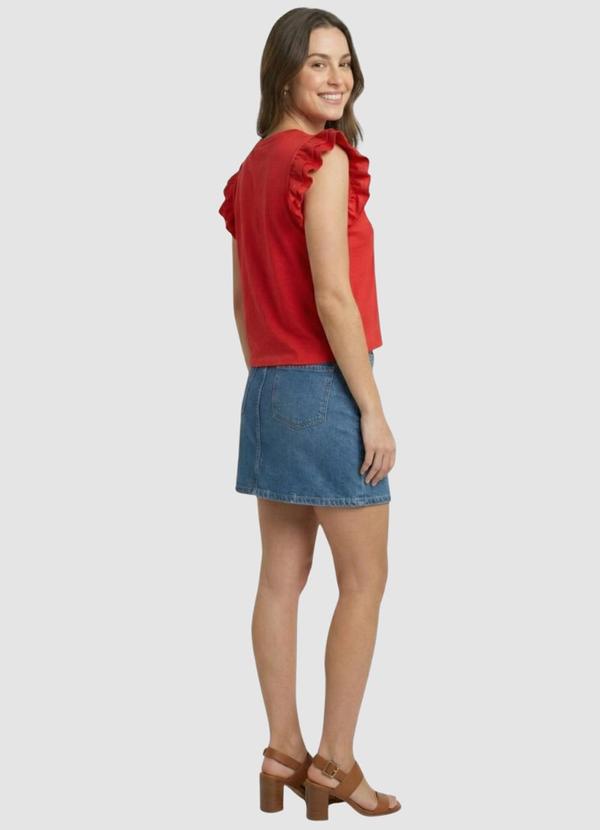 Yends Fashion - Blusa Feminina Cottonmanga Babado Vermelho 4