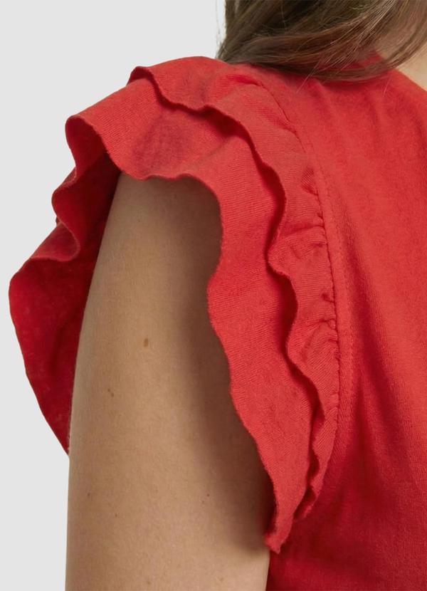 Yends Fashion - Blusa Feminina Cottonmanga Babado Vermelho 5