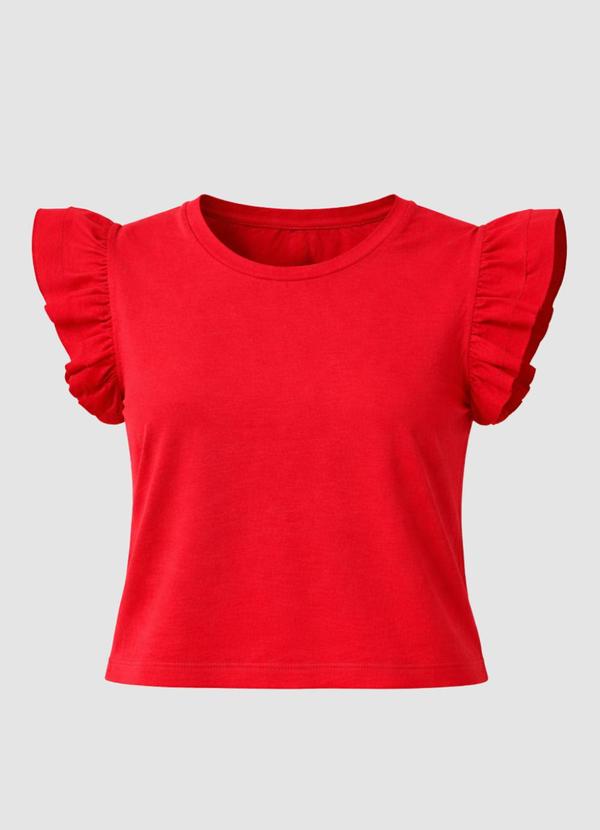 Yends Fashion - Blusa Feminina Cottonmanga Babado Vermelho 7