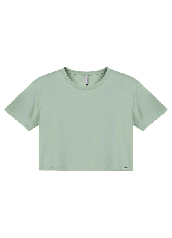 Marialícia - Blusa Feminina Cropped Básica Verde