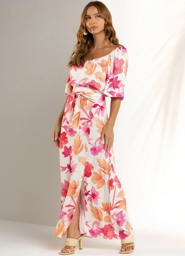 Marialícia - Blusa Feminina Cropped Estampada Bege 3