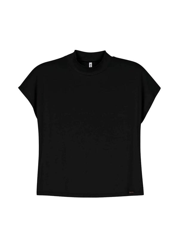 Marialícia - Blusa Feminina Curta Gola Alta Preto 3