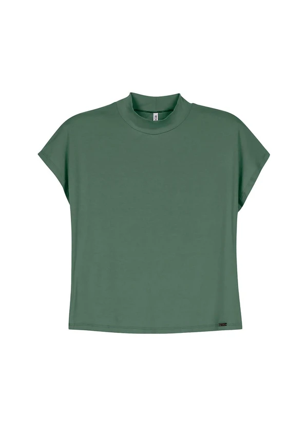 Marialícia - Blusa Feminina Curta Gola Alta Verde 3