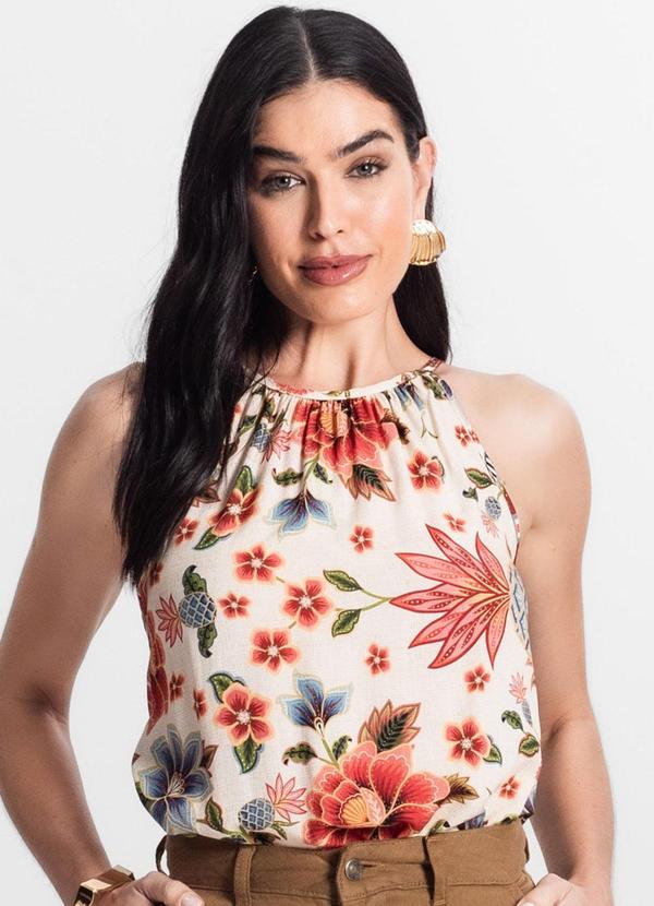 Infinita Cor - Blusa Feminina de Alça Bege