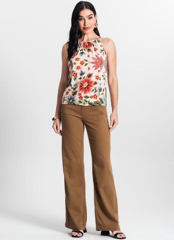 Infinita Cor - Blusa Feminina de Alça Bege 3