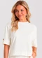 Rovitex - Blusa Feminina de Manga Curta Bege - variação: Bege