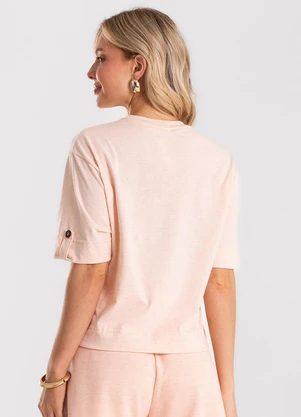 Rovitex - Blusa Feminina de Manga Curta Rosa - ROVITEX
