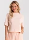 Rovitex - Blusa Feminina de Manga Curta Marrom - variação: Rosa