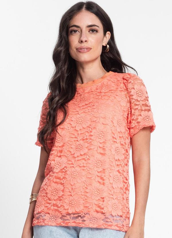 Endless - Blusa Feminina de Renda Laranja