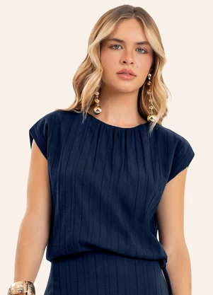Endless - Blusa Feminina de Tricoline Azul - ENDLESS