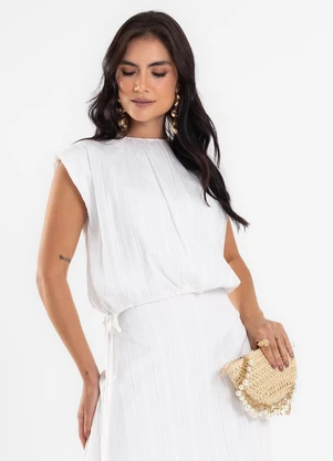 Endless - Blusa Feminina de Tricoline Bege - ENDLESS