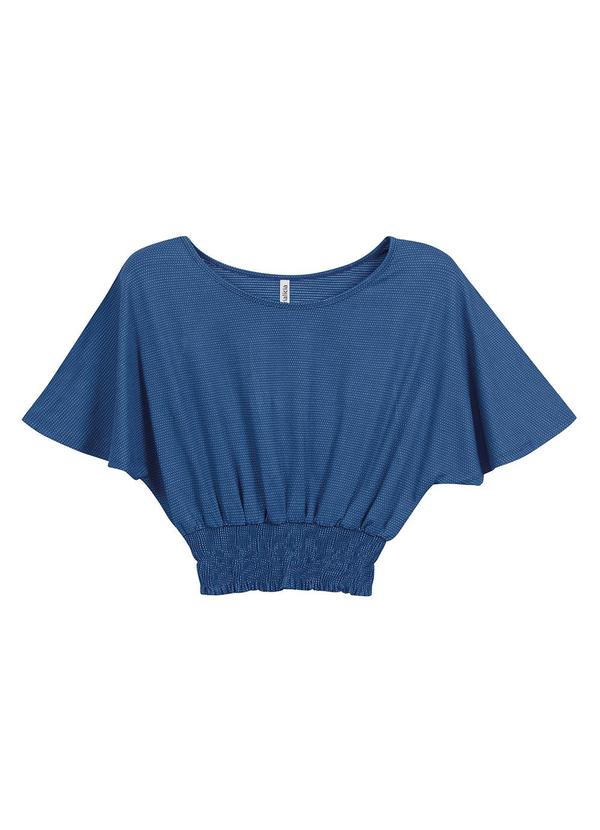 Marialícia - Blusa Feminina de Viscose Azul