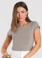 Dianna - Blusa Feminina Decote Canoa Marrom - variação: Cinza