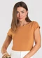 Dianna - Blusa Feminina Decote Canoa Marrom - variação: Marrom