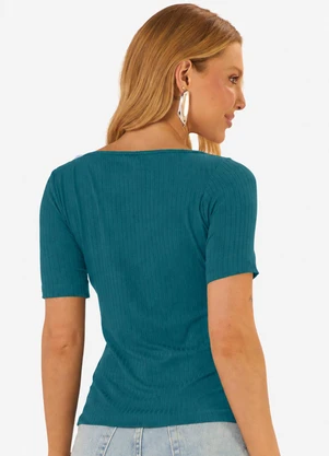 Infinita Cor - Blusa Feminina Decote em U Verde - INFINITA COR