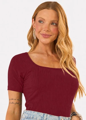 Infinita Cor - Blusa Feminina Decote em U Vermelho - INFINITA COR