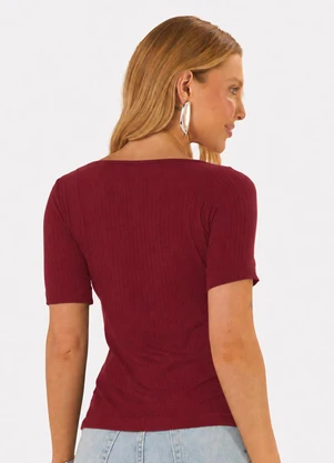 Infinita Cor - Blusa Feminina Decote em U Vermelho - INFINITA COR