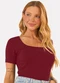 Infinita Cor - Blusa Feminina Decote em U Vermelho - variação: Vermelho