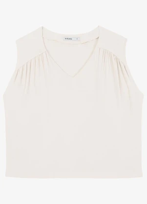 Endless - Blusa Feminina Decote em V Bege - ENDLESS