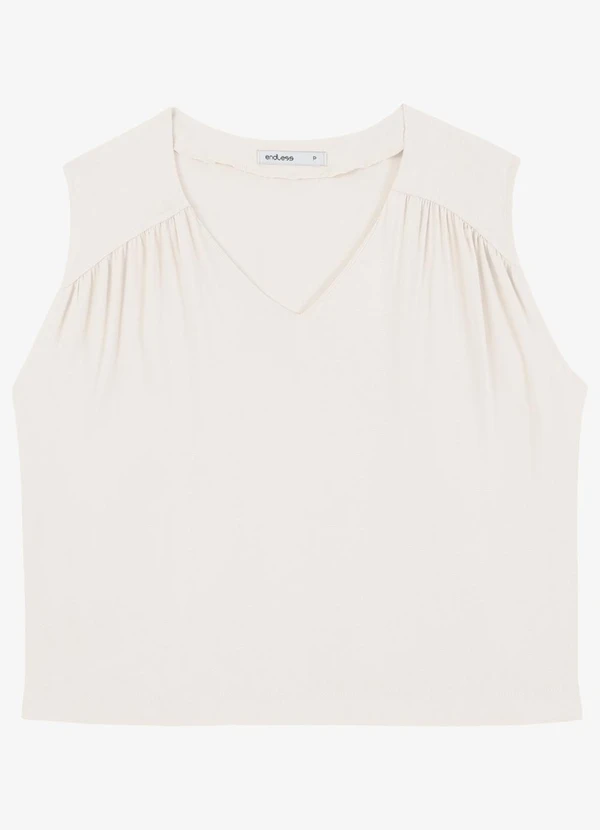 Endless - Blusa Feminina Decote em V Bege