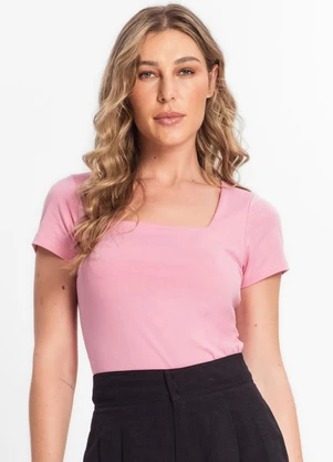 Endless - Blusa Feminina Decote Quadrado Rosa - ENDLESS