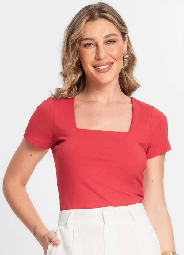 Endless - Blusa Feminina Decote Quadrado Vermelho