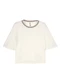 Marialícia - Blusa Feminina Decote Retilínea Bege - variação: Bege