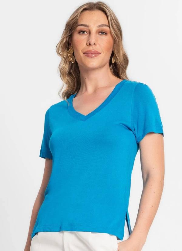 Endless - Blusa Feminina Decote V Azul 4