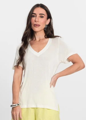 Endless - Blusa Feminina Decote V Bege - ENDLESS