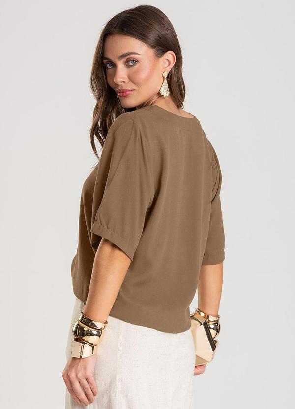 Dianna - Blusa Feminina Decote V Marrom 2