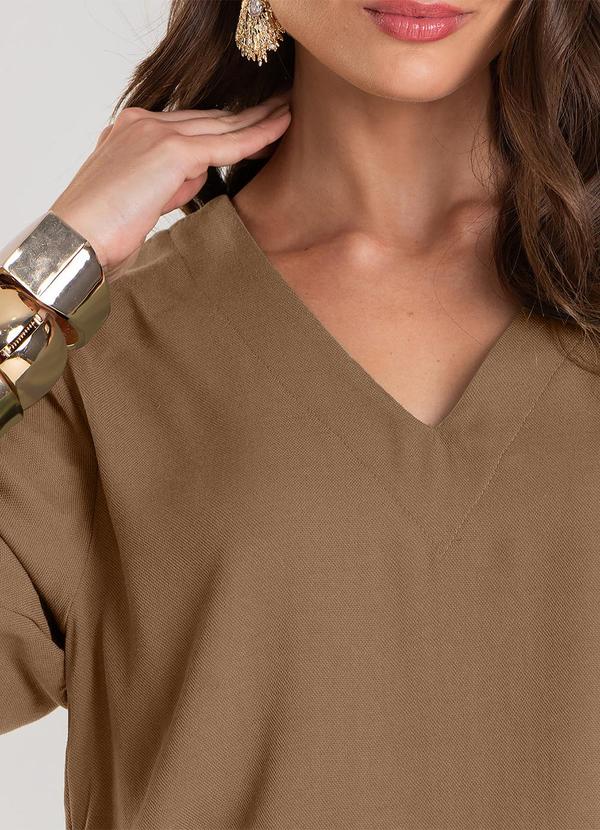 Dianna - Blusa Feminina Decote V Marrom 4
