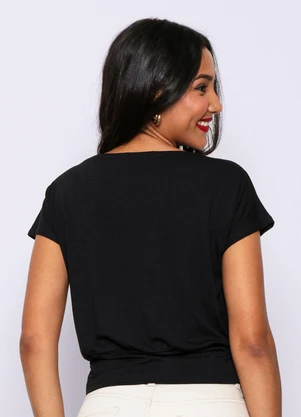 Torra - Blusa Feminina Decote V Preta - TORRA