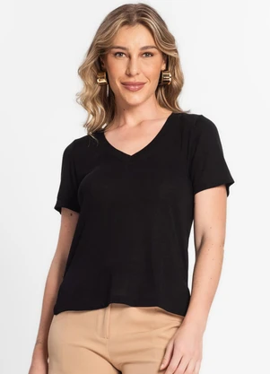 Endless - Blusa Feminina Decote V Preto - ENDLESS