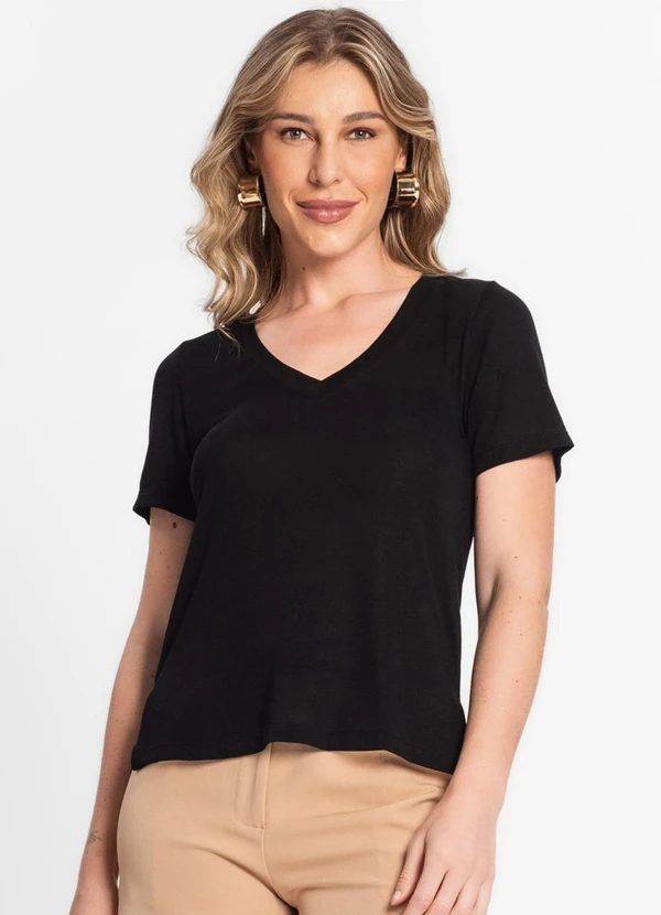 Endless - Blusa Feminina Decote V Preto