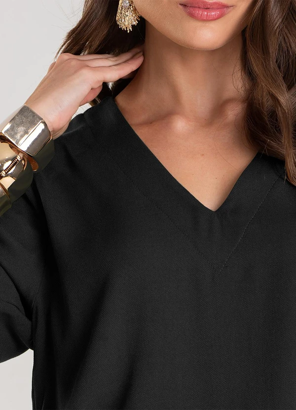 Dianna - Blusa Feminina Decote V Preto 4