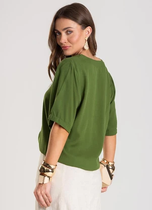 Dianna - Blusa Feminina Decote V Verde - DIANNA