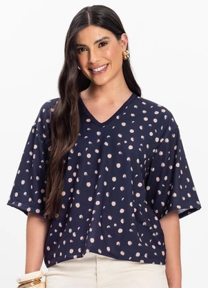 Select - Blusa Feminina Devote V Azul - SELECT