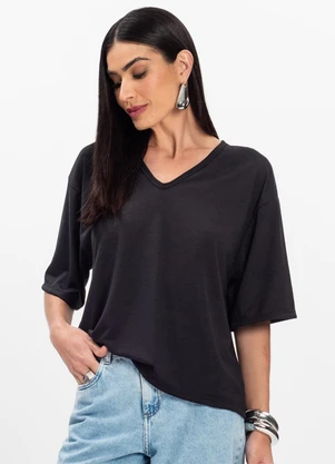 Select - Blusa Feminina Devote V Preto - SELECT