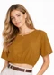 Infinita Cor - Blusa Feminina Elástico na Cintura Marrom - variação: Marrom