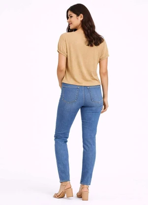 Infinita Cor - Blusa Feminina Elástico nas Mangas Amarelo - INFINITA COR