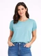 Infinita Cor - Blusa Feminina Elástico nas Mangas Vermelho - variação: Azul