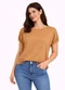 Infinita Cor - Blusa Feminina Elástico nas Mangas Marrom - variação: Marrom