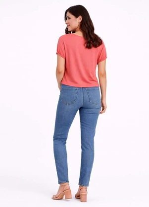Infinita Cor - Blusa Feminina Elástico nas Mangas Rosa - INFINITA COR