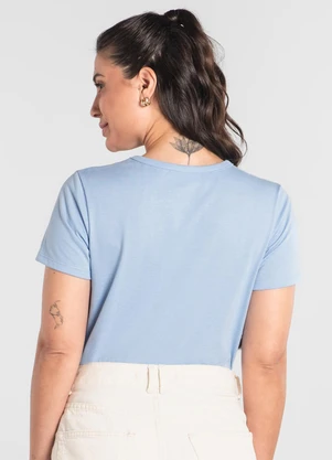 Just Basic - Blusa Feminina em Algodão Azul - JUST BASIC