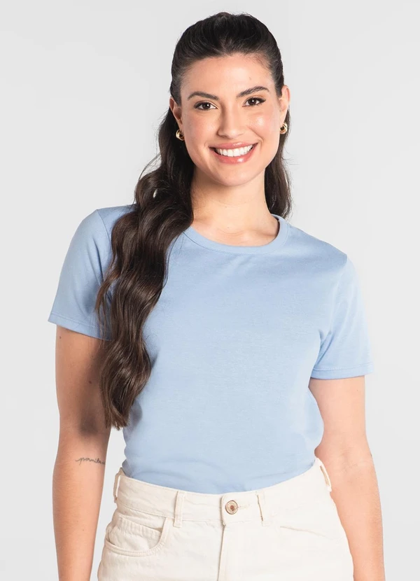 Just Basic - Blusa Feminina em Algodão Azul