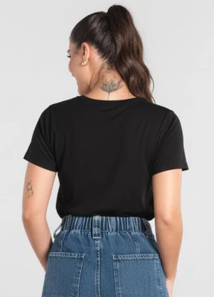 Just Basic - Blusa Feminina em Algodão Preto - JUST BASIC