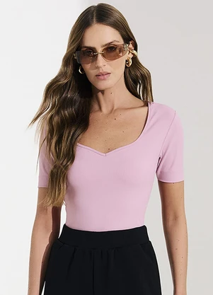 Veev - Blusa Feminina em Canelado de Poliamida Roxo - VEEV