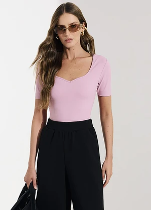Veev - Blusa Feminina em Canelado de Poliamida Roxo - VEEV