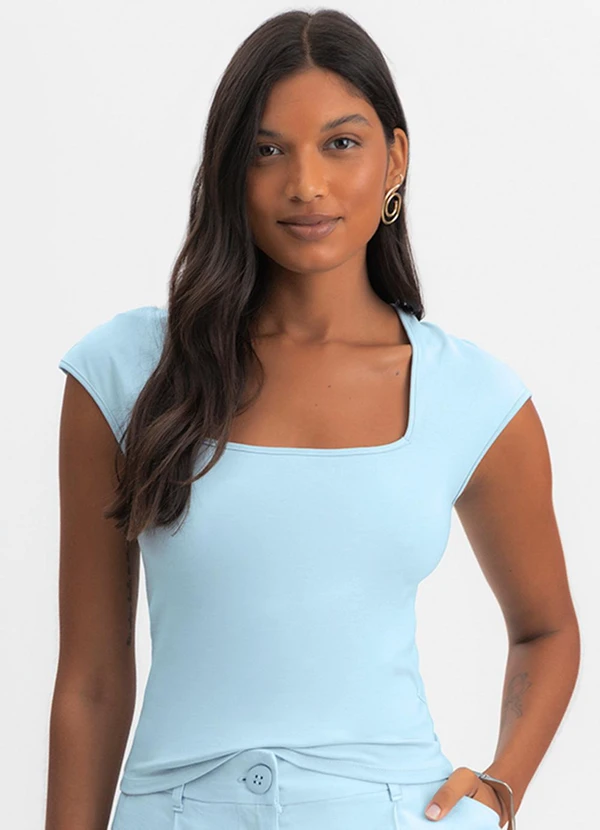 Essendi - Blusa Feminina em Cotton Azul